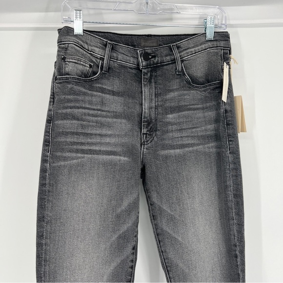 Mother The Weekender Dark Denim High Waist Flare Jeans in Wanted Black 30 NWT - Picture 4 of 12